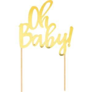 Topo de Bolo Oh Baby Ouro