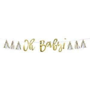 Grinalda Oh Baby! - Ouro e Azul com Tassel