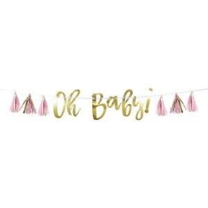 Grinalda Oh Baby! - Ouro e Rosa com Tassel