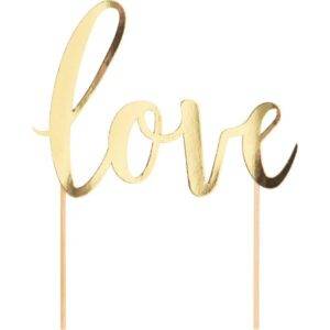 Topo de Bolo Love Script Ouro
