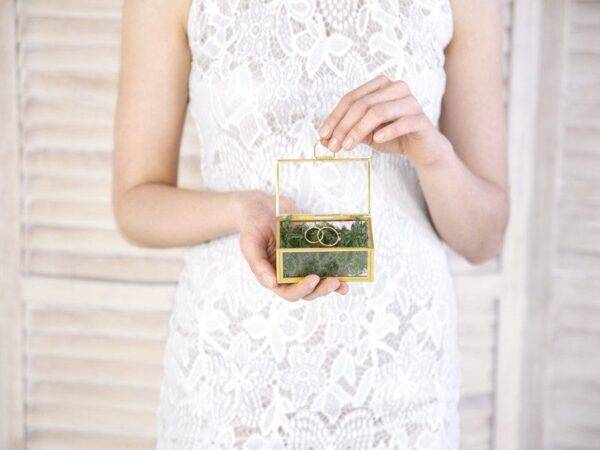 Porta Alianças, gold, 9x5.5x4 cm