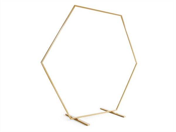 Suporte de pano de fundo hexagonal, ouro, 2m