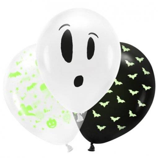 3 BALÕES LATEX 27 CM BOO! - HALLOWEEN