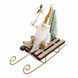 Decoração Pai Natal no Trenó com árvore 