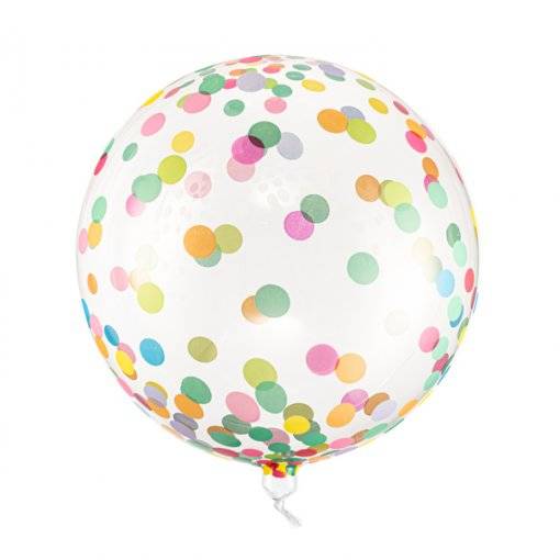 Balão Orbz 40 cm com confettis coloridos