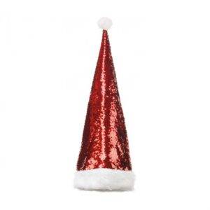 Chapéu de Pai natal com lantejoulas reversíveis Dourado & Vermelho 