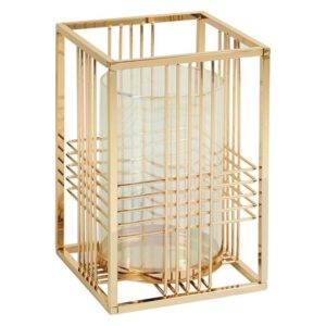 Porta velas DKD Home decor de latão dourado e cristal