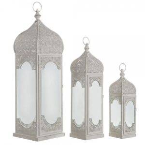 Farol DKD Home decor branco de metal (Cópia)
