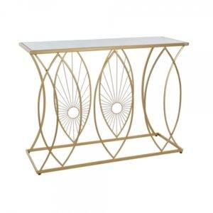 Mesa auxiliar DKD Home decor metal dourado com espelho