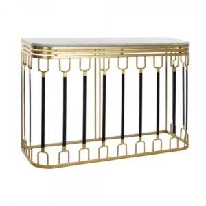 Mesa auxiliar DKD Home decor  metal dourado e negro com espelho