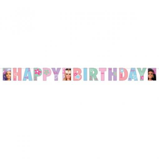 Grinalda Happy Birthday do tema Barbie Sweet Life