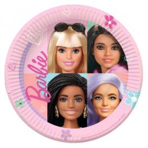 8 Pratos do tema Barbie Sweet Life