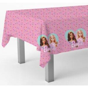 Toalha de mesa de plástico do tema Barbie