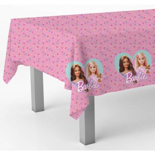 Toalha de mesa de plástico do tema Barbie