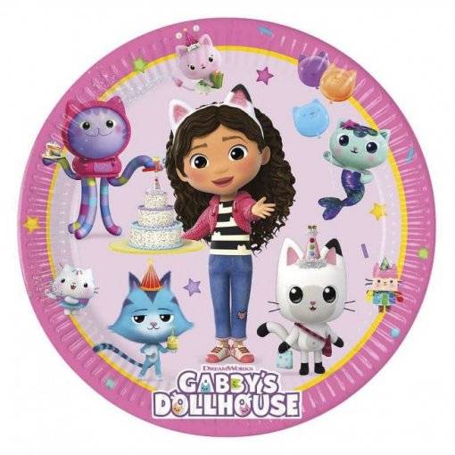 8 Pratos 20cm Gabby's Dollhouse
