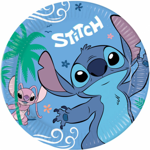 8 Pratos 23 cm Stitch & Angel